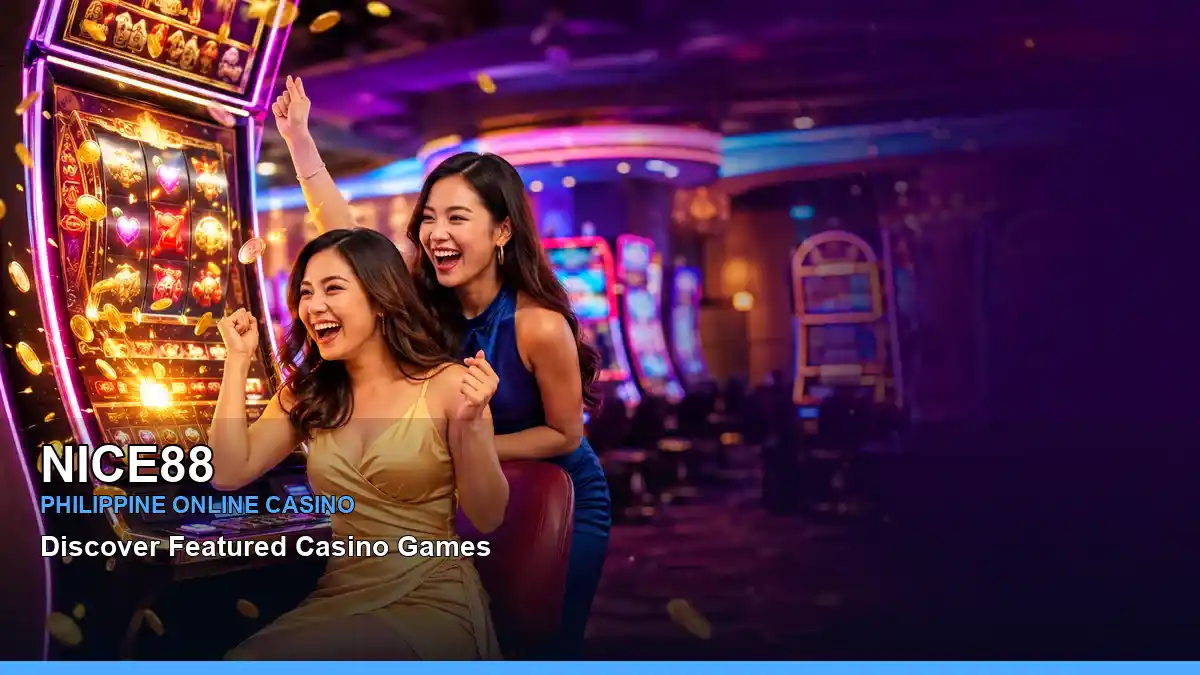 NICE88 jackpot slot games glowing in a gold-themed layout for Philippine players