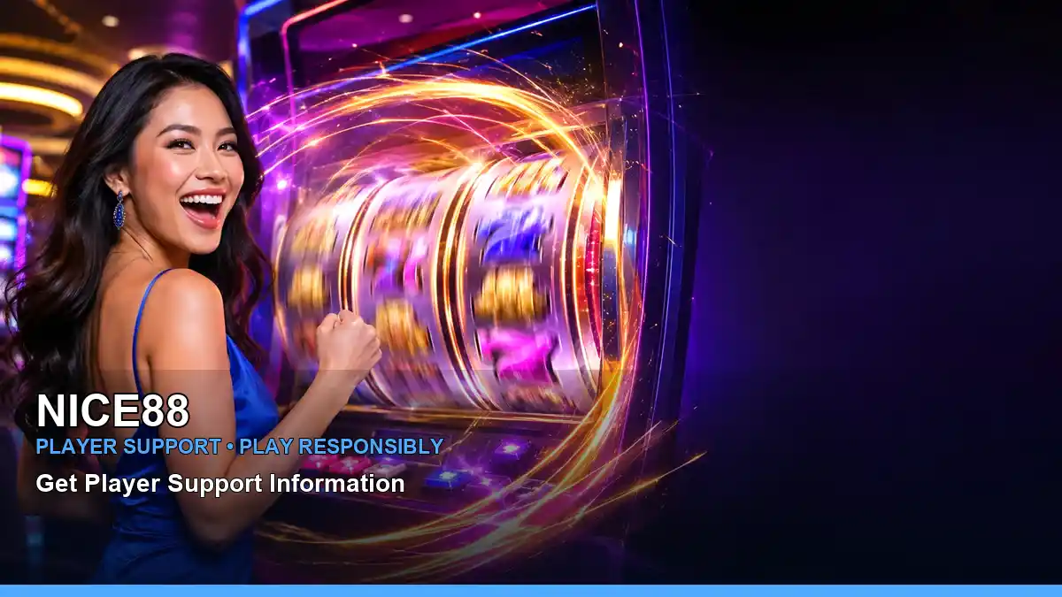 NICE88 slot games with free-spin features and a vibrant casino presentation